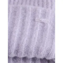 4F czapka damska zimowa beanie o prążkowanym splocie 4FWAW25ACAPF568 fioletowa, Kolor: fioletowy, Rozmiar: S, 2 zdjęcie