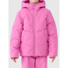 4F pikowana kurtka narciarska dla dziewczynek 4FJWAW25TTJAF0819 różowa, Kolor: różowy, Rozmiar: 146