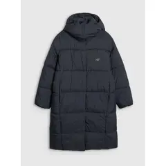 4F kurtka damska zimowa puchowa za kolana 4FWAW25TDJAF588 czarna, Kolor: czarny, Rozmiar: S