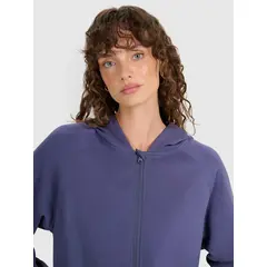 4F bluza damska na zamek z kapturem 4FWAW25TSWSF1835 niebieska, Kolor: niebieski, Rozmiar: XS, 3 zdjęcie