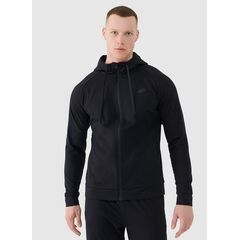 4F zapinana treningowa bluza męska z drapanej dzianiny 4FWMM00TFSWM654 czarna, Kolor: czarny, Rozmiar: M