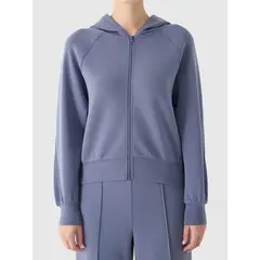 4F bluza damska na zamek z kapturem 4FWAW25TSWSF1835 niebieska, Kolor: niebieski, Rozmiar: XS, 5 zdjęcie