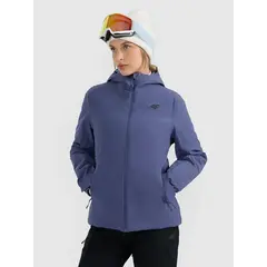 4F ocieplana kurtka narciarska damska z kieszeniami 4FWAW25TTJAF0807 niebieska, Kolor: niebieski, Rozmiar: XL