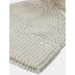 4F czapka damska zimowa z pomponem 4FWAW25ACAPF620 beżowa, Kolor: beżowy, Rozmiar: M, 4 zdjęcie