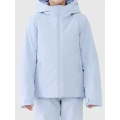 4F ocieplana kurtka narciarska dla dziewczynek 4FJWAW25TTJAF0817 błękitna, Kolor: fioletowy, Rozmiar: 134