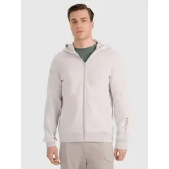 4F rozpinana bluza z kapturem męska 4FWAW25TSWSM1903 szara, Kolor: szary, Rozmiar: XL