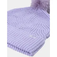 4F czapka damska zimowa z pomponem 4FWAW25ACAPF620 fioletowy, Kolor: fioletowy, Rozmiar: M, 2 zdjęcie