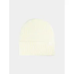 4F czapka damska zimowa beanie o prążkowanym splocie 4FWAW25ACAPF569 biała, Kolor: biały, Rozmiar: one size