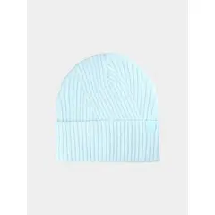4F czapka damska zimowa beanie o prążkowanym splocie 4FWAW25ACAPF569 niebieska, Kolor: niebieski, Rozmiar: one size