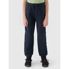 4F spodnie z dzianiny chłopięce z meszkiem wewnątrz 4FJWMM00TTROM1510 granatowe, Kolor: granatowy, Rozmiar: 146