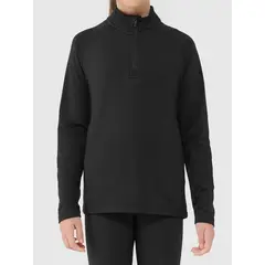 4F Bluza dziecięca BIELIZNA DRAPANA U106 czarna, Kolor: czarny, Rozmiar: 122/128