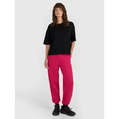 4F spodnie typu jogger z ozdobnymi przeszyciami 4FWAW25TTROF1205 różowe, Kolor: różowy, Rozmiar: L
