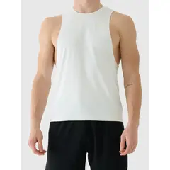 4F koszulka męska bez rękawów treningowa 4FWAW25TFSLM554 biała, Kolor: biały, Rozmiar: S, 3 zdjęcie