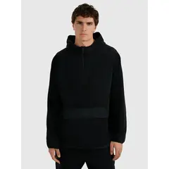 4F bluza męska polarowa z kapturem dużą kieszenią i zamkiem z przodu 4FWAW25TFLEM427