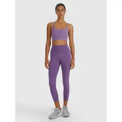 4F legginsy 7/8 z wysokim stanem i wykończeniem szybkoschnącym 4FWAW25TFTIF361 różowe, Kolor: różowy, Rozmiar: XL