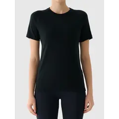 4F t-shirt sportowy damski koszulka z wełną merino 4FWAW25TFTSF1527 czarny, Kolor: czarny, Rozmiar: L