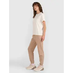 4F spodnie dresowe damskie z kieszeniami 4FWAW25TTROF1269 beżowe, Kolor: beżowy, Rozmiar: L, 4 zdjęcie