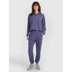 4F spodnie dresowe damskie z kieszeniami 4FWAW25TTROF1180 niebieskie, Kolor: niebieski, Rozmiar: XL