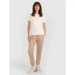 4F spodnie dresowe damskie z kieszeniami 4FWAW25TTROF1269 beżowe, Kolor: beżowy, Rozmiar: L