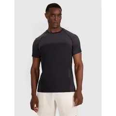 4F treningowa koszulka męska z nadrukiem szybkoschnąca 4FWAW25TFTSM1457 czarna, Kolor: czarny, Rozmiar: L