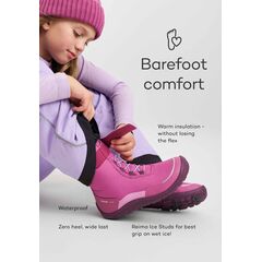 REIMA buty zimowe barefoot dziecięce Talvella Junior granatowe, Kolor: granatowy, Rozmiar: 34, 3 zdjęcie