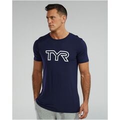 TYR Koszulka męska TRI LG LOGO TEE -UX, Kolor: niebieski, Rozmiar: M