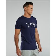TYR Koszulka męska TRI LG LOGO TEE -UX, Kolor: niebieski, Rozmiar: M, 4 zdjęcie