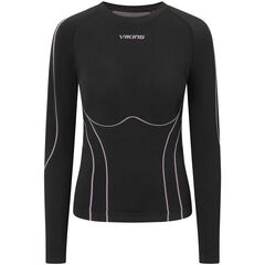 VIKING Bielizna damska Etna 2.0 Lady Longsleeve Bamboo czarno-fioletowa koszulka, Kolor: czarny, Rozmiar: XXL, 4 zdjęcie