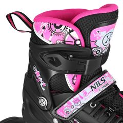 NH10905 4w1 ŁYŻWOROLKI LED RÓŻOWE Z WYMIENNĄ PŁOZĄ HOKEJOWĄ RAINBOW NILS EXTREME różowe, Kolor: różowy, Rozmiar: 31-34, 6 zdjęcie