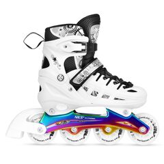 NH10905 4w1 ŁYŻWOROLKI LED BIAŁE Z WYMIENNĄ PŁOZĄ HOKEJOWĄ RAINBOW NILS EXTREME białe, Kolor: biały, Rozmiar: 31-34, 3 zdjęcie