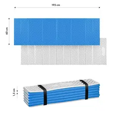NILS CAMP NC17103 KARIMATA SKŁADANA TURYSTYCZNA Z PODBICIEM ALUMINIOWYM + XPE 195 CM NIEBIESKA, Kolor: niebieski, Rozmiar: one size, 4 zdjęcie