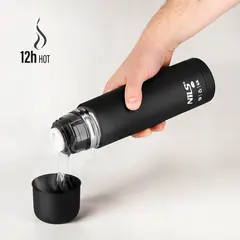 NILS CAMP NC3803 TERMOS TURYSTYCZNY 500 ML CZARNY, Kolor: czarny, Rozmiar: one size, 4 zdjęcie