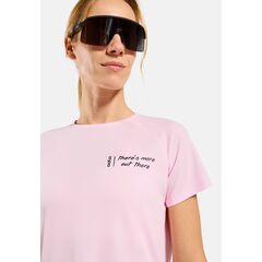 Koszulka z krótkim rękawem damska ODLO T-shirt crew neck s/s ESSENTIAL PRINT różowa, Kolor: różowy, Rozmiar: L, 4 zdjęcie