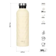 NILS CAMP NC3801 BUTELKA TURYSTYCZNA 550ML BEŻOWA, Kolor: beżowy, Rozmiar: one size, 3 zdjęcie