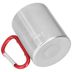 NILS CAMP NC17110 KUBEK KEMPINGOWY Z KARABIŃCZYKIEM 300 ML STAL NIERDZEWNA CZERWONY, Kolor: czerwony, Rozmiar: one size, 2 zdjęcie