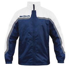 GIVOVA kurtka przeciwdeszczowa ortalion piłkarski CON MESH beżowo-niebieska, Kolor: beżowy, Rozmiar: XS