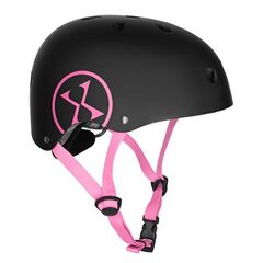 NILS EXTREME kask skatingowy orzeszek MTW001 czarny/różowy, Kolor: różowy, Rozmiar: 48-52