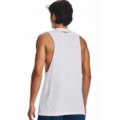 UNDER ARMOUR koszulka męska treningowa UA LEFT CHEST CUT OFF TANK biała, Kolor: biały, Rozmiar: XL, 3 zdjęcie
