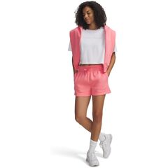UNDER ARMOUR krótkie spodenki damskie bawełniane Rival Fleece Short różowe, Kolor: różowy, Rozmiar: L, 2 zdjęcie