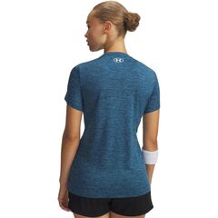 UNDER ARMOUR Damska koszulka treningowa Tech SSC- Twist niebieska, Kolor: niebieski, Rozmiar: M, 3 zdjęcie