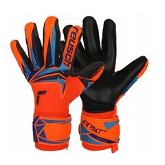Reusch Rękawice bramkarskie dziecięce Attrakt Infinity Evolution NC Junior, Kolor: pomarańczowy, Rozmiar: 6