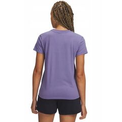 UNDER ARMOUR koszulka damska treningowa UA Rival Core SS fioletowa, Kolor: fioletowy, Rozmiar: M, 2 zdjęcie