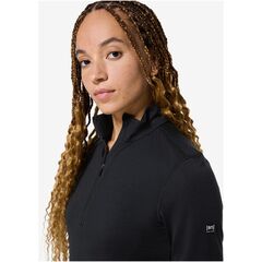 SUPER.NATURAL ARCTIC230 ZIP 1/4 koszulka damska termoaktywna merino czarna, Kolor: czarny, Rozmiar: XS, 2 zdjęcie