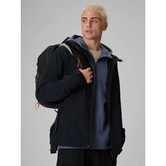 4F M608 Funkcojnalna kurtka męska SOFTSHELL z kapturem na co dzień czarna, Kolor: czarny, Rozmiar: M