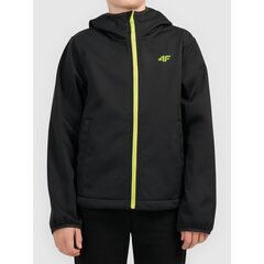 4F M598 Kurtka chłopięca SOFTSHELL Wiatroodporna na co dzień czarna, Kolor: czarny, Rozmiar: 164