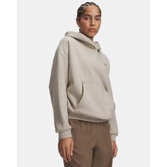 UNDER ARMOUR damska bluza dresowa Icon Fleece Hoodie beżowy, Kolor: beżowy, Rozmiar: XS