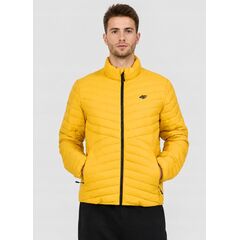 4F Kurtka męska puchowa hydrofobowa M0934 CITY JACKETS czarna żółta, Kolor: żółty, Rozmiar: S