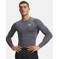 UNDER ARMOUR Męska koszulka kompresyjna z długim rękawem HeatGear szara, Kolor: szary, Rozmiar: 3XL