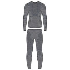 VIKING Bielizna Lan Pro Man Set zestaw z wełną merino szary, Kolor: szary, Rozmiar: L