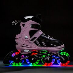 NILS EXTREME rolki regulowane ze świecącymi kołami LED NA11230A różowe, Kolor: różowy, Rozmiar: 43-45, 2 zdjęcie